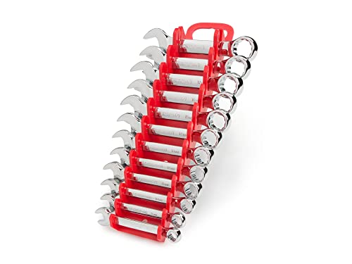 TEKTON Stubby Combination Wrench Set, 12-Piece | WRN01170 12-Piece (8-19 mm) Holder
