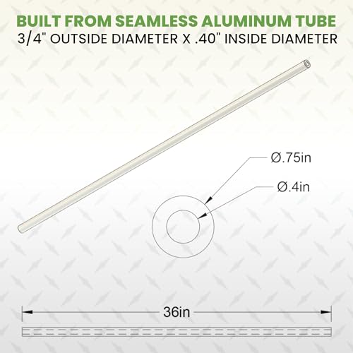 Aluminum Spacer 3/4" OD x .40" ID x 36" Long Round Spacer 2 Pack