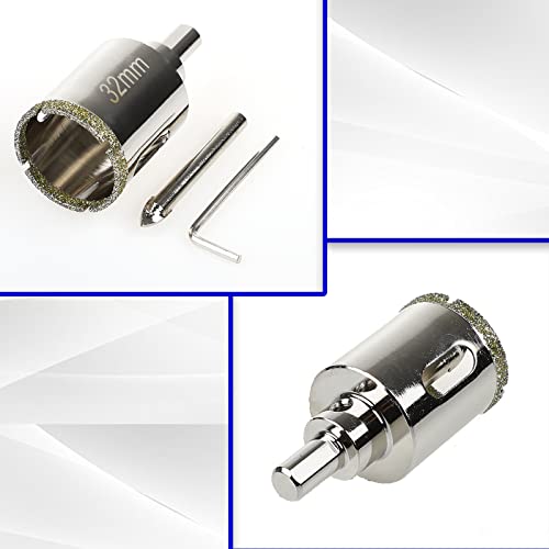 4 Inch + 1 1/4 Inch Diamond Hole Saw with Pilot Bit, DaduoRi Tile Hole Saw with Guiding Drill Bit in The Center for Glass, Porcelain Tile,Ceramics, Marble and Granite