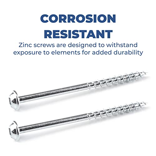 Kreg Zinc Pocket-Hole Screws - SML-C250-250 - 2-1/2 Inch - Coarse Thread - Maxi-Loc Head - Indoor - 250 Count