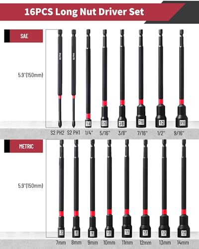 16-Piece Magnetic Nut Driver Set