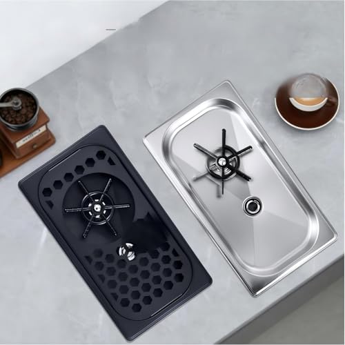 Commercial Black 304 Stainless Steel Cup Washer, High Pressure Under Sink Cup Cleaner with 360° Rotating Nozzle for Bar, Cafe, Restaurant, Home Kitchen, Easy Installation
