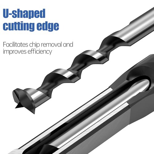 HUHAO 5Pcs Square Hole Drill Bit Set,HSS High Speed Steel Square Hole Saw Mortise Chisel Drill Bit Tools 1/2", 1/4", 3/8", 5/16", 7/16" Fit for Mortising Machines Drill 5pc