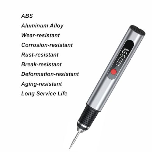 Cordless Engraving Pen, 3-Speed Electric Engraving Tool Kit, Engrave 50+ Surfaces, with 30 Small Drill bits, USB Charging for Wood Resin Stone Jewelry