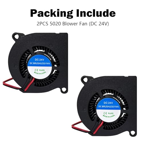 2PCS Kobra 3/Kobra 2 Series Blower Fan 5020 DC 24V for Kobra 2 /Kobra 2 Max/Kobra 2 Pro/Kobra 2 Plus/Kobra 2 Neo