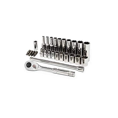 Crescent 27 Piece 1/4" Drive 6 Point Standard & Deep Metric Mechanics Tool Set - CSWS3C