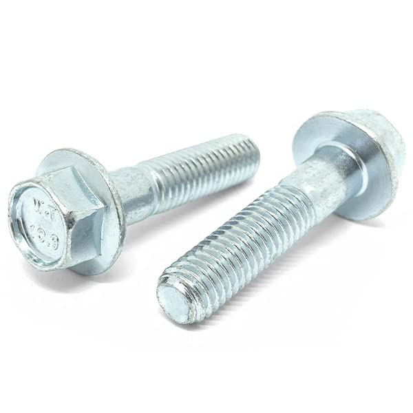 (25 Pieces) M10-1.25x40 Class 10.9 JIS Hex Flange Bolts Screws UNF Fine Partial Threads Zinc Clear 25