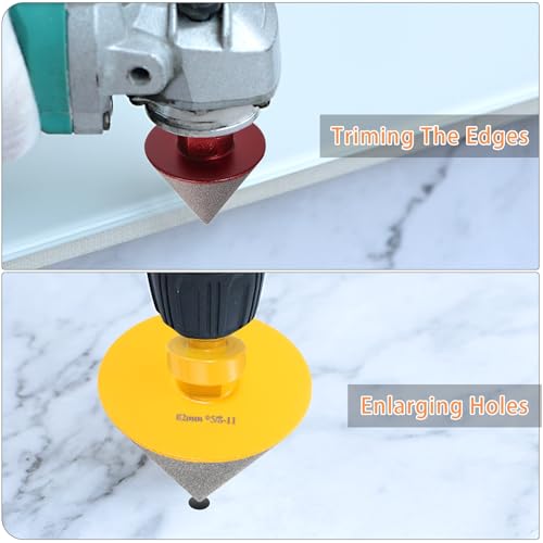 HARFINGTON Diamond Beveling Chamfer Bits 83mm Dia 5/8-11 Thread Cone Bit 82mm Yellow