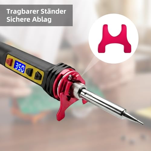 Soldering Iron Set, 100 W LCD, Soldering Iron with Adjustable Temperature 200-600 °C, Soldering Iron with On/Off Switch, 30 g Soldering Wire, 5 Soldering Tips, Desoldering Pump, Soldering Set for | Präzisions Lötkolben Elektronik mit Ein/Aus Schalter, ...