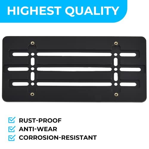 Trunknets Inc Front Bumper License Plate Bracket for Audi, Plate Holder Set w 6 Unique Screw Bolts & Wrench Kit, License Tag Mounting Kit, Quality Plate Holders, Premium Car Accessories