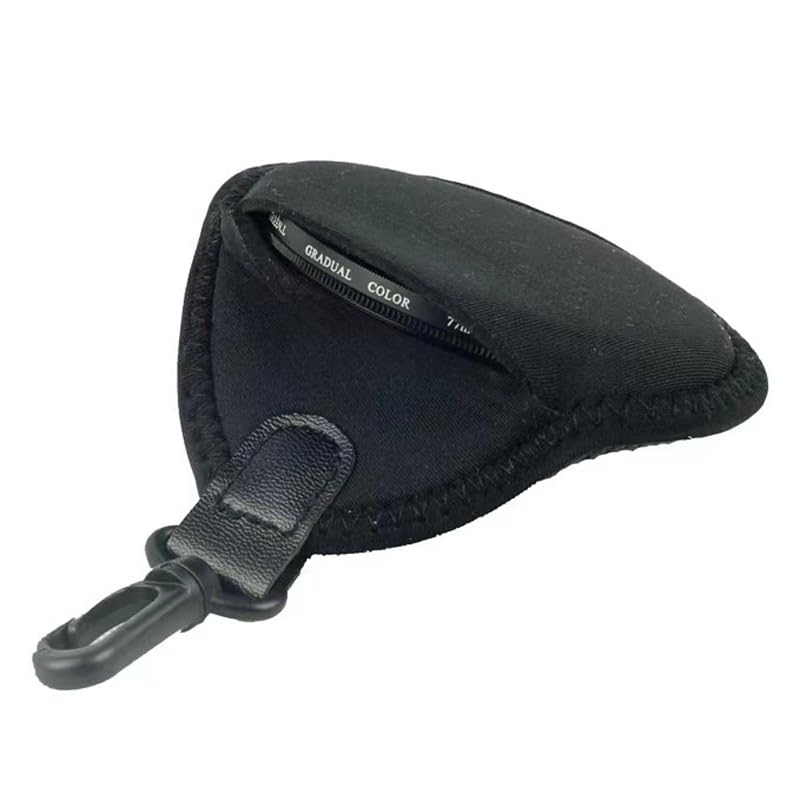 2 Pack Lens Filter Pouch Mini Storage Bag Sleeve Protective Case with Keychain Hook 2 Pockets For Camera CPL MC UV ND 25mm-72mm 43mm 46mm 49mm 52mm 55mm 58mm 62mm 67mm