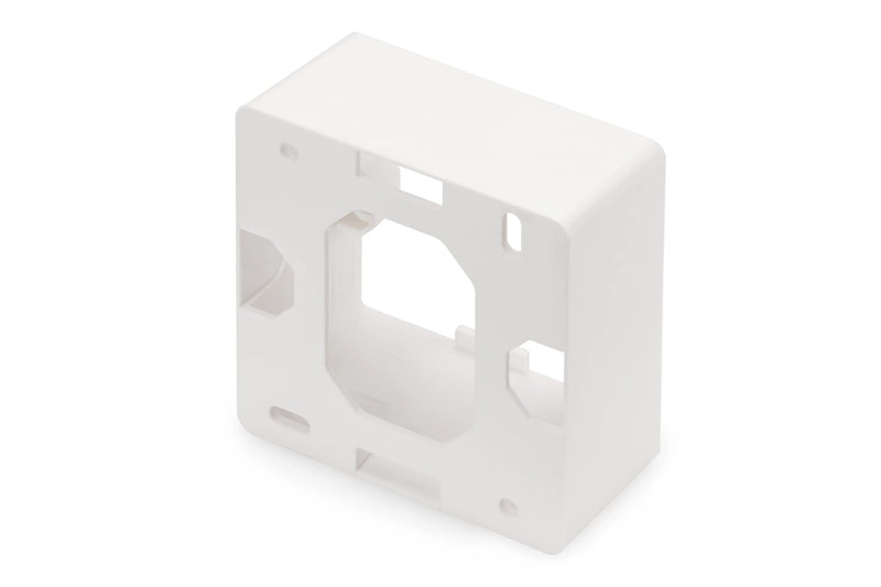 DIGITUS surface-mounted frame for junction box / network box - German layout - 80 x 80 mm - 42 mm depth - white junction box type-DE - surface-mounted housing. Keystone