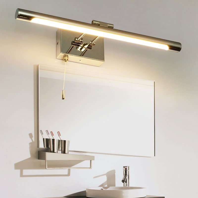 Bar LED Modern Bathroom Vanity Light 5W - Bathroom Lighting Fixture Over Mirror Lamp Chrome Finished Wall Sconces Make Up Vanity Light Fixtures with Pull Chain Switch On/Off, 13.77" 6000K