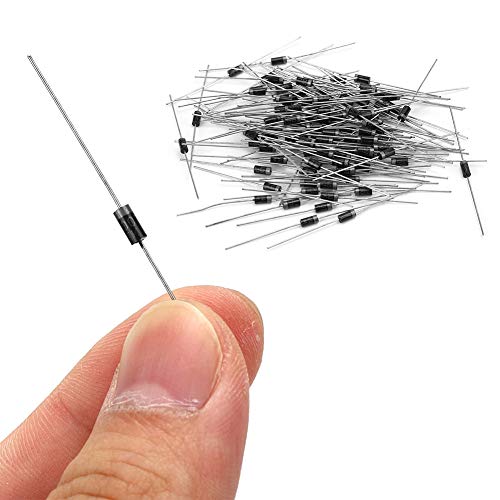 1N4007 Diode Rectifier 100 Pieces, 1A 1000V Blocking Diode Electronic Silicon Diodes Connection Backflow Protection Diode Rectifier Diode, Industrial Control Circuit for Switching