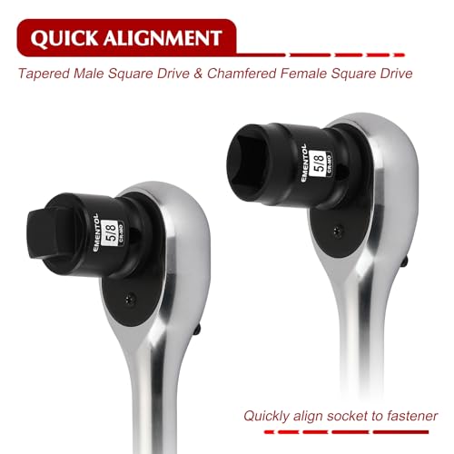 EMENTOL 10PCS 1/2" Dr. Pipe Plug Socket Set, SAE, CR-MO, Tapered Male Square Drive - 7/16 Inch to 9/16 Inch, Chamfered Female Square Drive - 7/16 Inch to 13/16 Inch 10PCS 1/2"Dr.