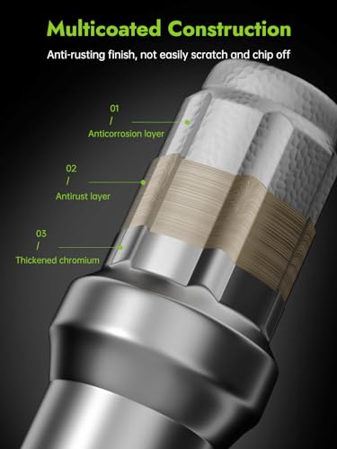AUTOPTIM M12x1.5 Extended Lug Nuts - 24Pcs 6 Spline Chrome Nuts with Socket M12x1.5(Extended) 24 Pcs