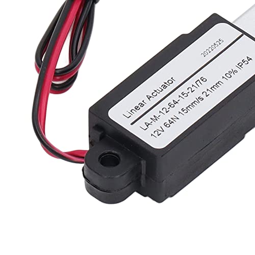 Mini Electric Linear Actuator 12V, 64N 15mm/s Small Linear Actuator with Mounting Brackets, IP54 Waterproof Motion Actuator for Home Automation (21mm) 21mm