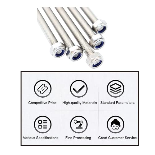 M12x250mm Threaded Rod 5pcs 304 Stainless Steel Metric Fully M12*250mm 5
