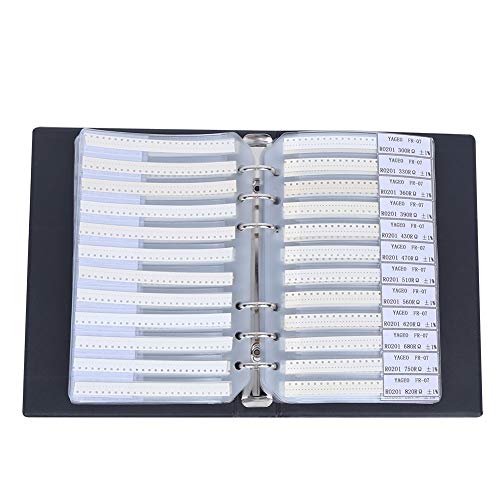Electronic Component Sample Book, 0201 SMD Resistor Sample Book, 170 Values Resistor Kit 50 Each 1% Accuracy in Storage Book Case, Record Books