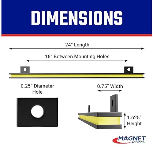 Master Magnetics 24" Magnetic Bar Tool Organizer - Easy to Install Magnet Storage Holder for House, Garage, Shed, or Job Site - Black Powder Coat 24"