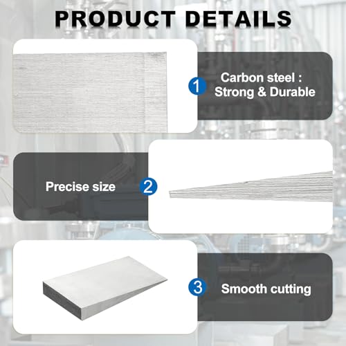 PATIKIL Metal Wedge, 6.3x3.2x0.8 Inch Carbon Steel Wedge Shims Triangle Flange Beveled Washers Strong Durable for Pipe Fitting Welding Tool Factory Lathe Machine Tool, Silver Tone 6.3x3.2x0.8" (LxWxT)