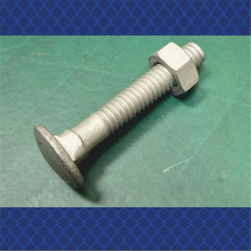 Galvanized Carriage Bolts & Nuts Set for Chain Link Fence, 25 Pieces (3/8" x2-1/2) 3/8"x2-1/2"