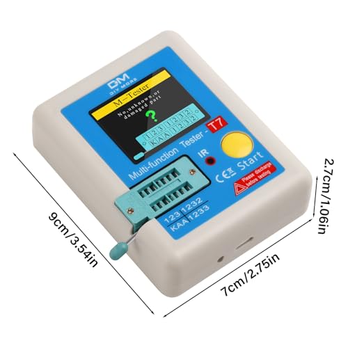 LCR-T7 Transistor Tester, Multifunctional TFT Transistor Tester with One Key Operation, Graphical Display, Auto Shut Off for Diode Triode Capacitor Resistor, Transistor LCR-T7 4.0