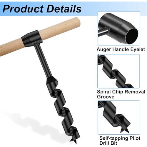 4Pcs Heavy Duty Steel Scotch Eye Wood Auger Bushcraft Drill Auger Kit 4 PCS