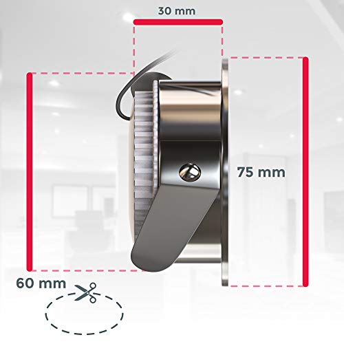 LED Bathroom Recessed Spotlight Ultra Slim Incl. 3 x 5W LED Module 230V IP44 Bathroom Suitable LED Recessed Bathroom Ceiling Light Spotlight, Set of 3 230V, Volt, Round, Warm White Plastic Matte Nickel, EEK A+ 3 x 400 lumen, Installation Depth of Only ...