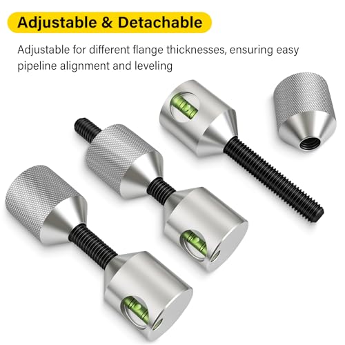 Flange Two Hole Pins Set, 304 Stainless Steel Pipe Fitting Tools with Built-in Level, 1-5/8"Diameter, Essential Pipefitter Tools for Pipe Flange Hole Positioning Alignment 1-5/8 Inch Diameter