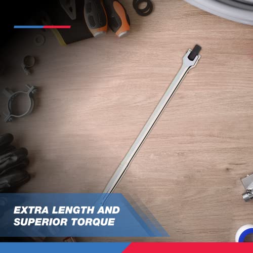 NEIKO 00206A 1/2" Breaker Bar, 1/2-Inch Drive 24-Inch Breaker Bar, Flex Head Chrome-Moly Cr-Mo, Lug Nut Wrench, Tire Bar, Cheater Bar 1/2" Drive 24" Length