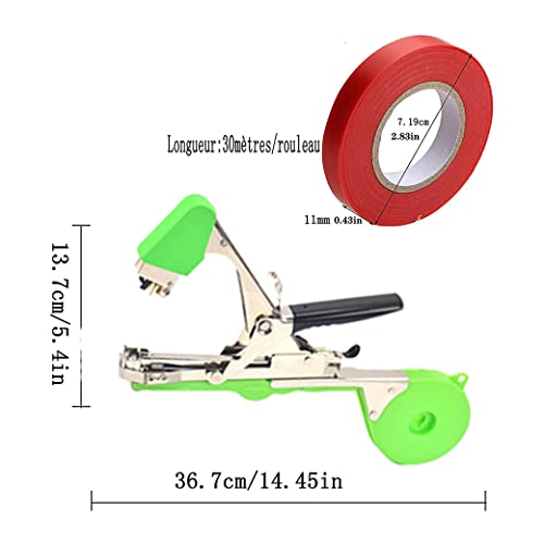 Plant Tying Machine Tool,Plant Tape Gun with 10000pcs Staples 20 Rolls Tape and Replacement Blade for Grapes,Raspberries,Tomatoes and Vining Vegetables Tying Tool(Green) Green