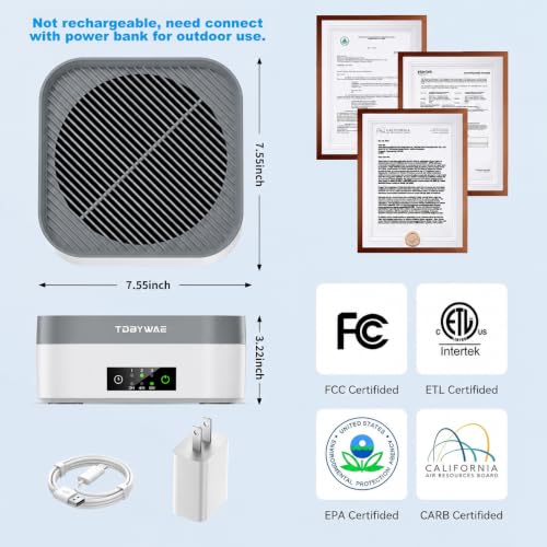 Air Purifier for Home – True HEPA Filter for Pets,Smoke & Allergies Grey White 1 Pack