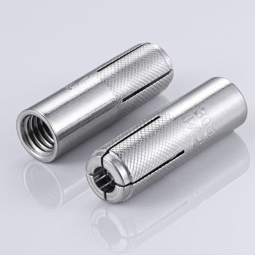 Wensilon(20 pcs) 1/2"-13 Premium Stainless Steel Drop in Anchors Assortment, Knurled Drop-in-Anchor for Solid Concrete, Internal Forced Expansion Screw Bolts SS 20
