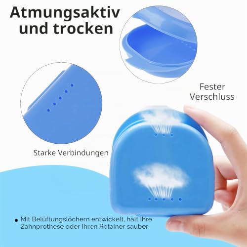2 Pack Orthodontic Retainer Case Retainer Case Denture Cover with Ventilation Holes for Mouth Guard and Floss