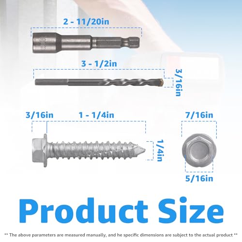 410 Stainless Steel Hex Concrete Screw 1/4" x 1-1/4" Concrete Screws
