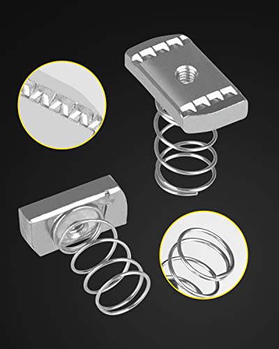 Strut Channel Nuts 1/4"-20 with Standard Spring - 60 Pcs, 1/2″ Drive 3/4″ (19mm) Strut Channel Impact Socket