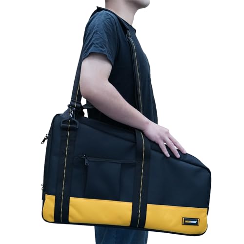 MELOTOUGH 1pcs Left Handed Belt Cordless Drill Holster for Tool Belt+1 pcs Heavy Duty Framing Nail Gun Tool Bag with Extra Storage Pockets Shoulder Strap