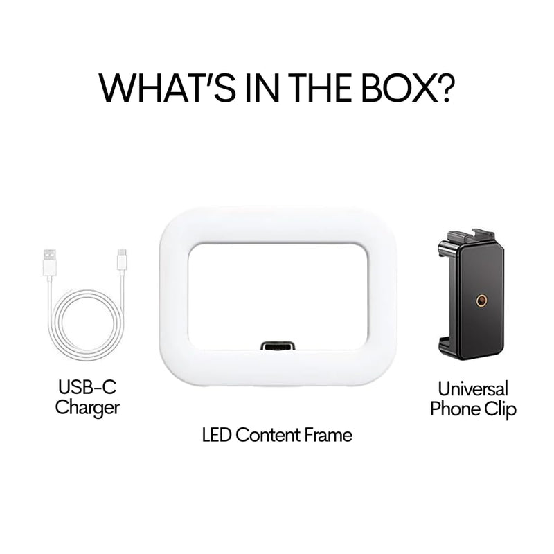LED Content Frame - The Ultimate Content Creator Light with Soft, Adjustable Lighting & Ergonomic Handheld Design - Portable Handheld Ring Light Offers Glare-Free Clarity & Stable Control