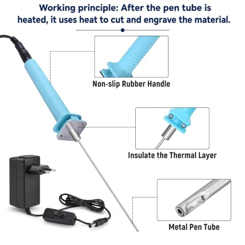 18W 10 cm Electric Styrofoam Cutter, Electric Styrofoam Cutting Tool AC110-240V Foam Cutter Hot Wire Cutter for Cutting Edges, Heat Cutting Engraving Pen EU Plug