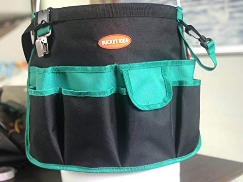 MELOTOUGH Bucket Idea Bucket Tool Organizer + Heavy Duty Tradesman Pro Tool Pouch with Various Sized Pockets