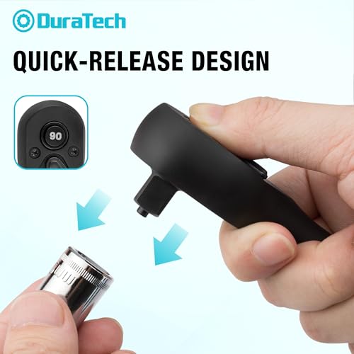 DURATECH 3-Piece Drive Ratchet, 90-Tooth Quick-release Ratchet Wrench Combo Kit (Black)