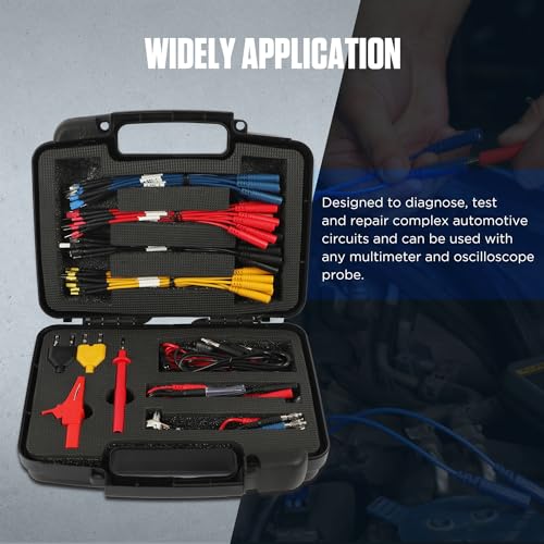 68 Pcs Automotive Circuit Test Lead Kit,Multimeter Test Leads Set,Electrical Breakout Leads Automotive Kit with 48 Pcs Terminals,Alligator Clip,Acicular Probe 68