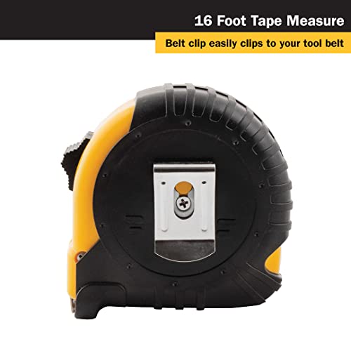 Titan 10916 Tape Measure with Easy-Read Standard Markings and Durable Case, 6-Piece Set, 16-Foot 6-Pack 16ft