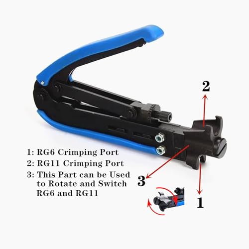 Gaobige Coax Cable Crimper Kit, RG6 RG59 RG11 Coaxial Compression Tool