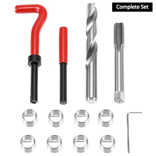 QWORK 12-Piece Stainless Steel M14x1.5 Thread Inserts Kit for Female Thread Repair and Quick Conversion