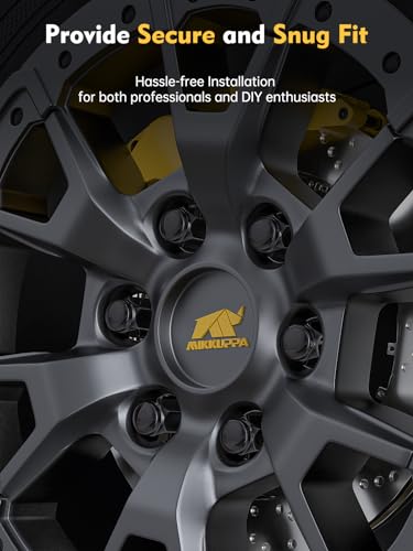 MIKKUPPA 9/16-18 Wheel Lug Nuts, Black 24PCS Closed End Lug Nuts 19mm Hex 9/16"-18 24 PCS
