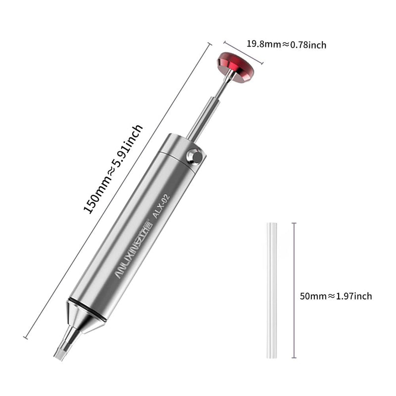 Owootecc Desoldering Pump, No Clogging, Aluminum Alloy Desoldering Pump, Desoldering Tool with 1 Silicone Nozzle, 2 Solder Wick Braids, Stronger Suction for Solder Removal