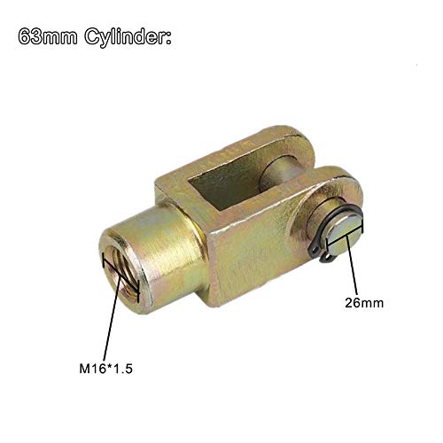Female Thread Metal Y Joint Pneumatic Air Cylinder Piston Rod Clevis Ideal for Automatic Equipment -63mm cylinder(M16*1.5) 63mm cylinder(M16*1.5)