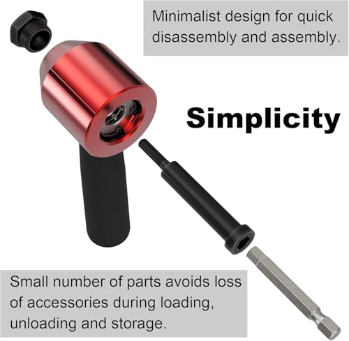 26Pcs Rivet Nut Drill Adapter M3 M4 M5 M6 M8 Metric Mandrel Rivet Nut Thread Insert Aluminum Drill Attachment Tool Set Red Adapter with Nuts & Mandrels